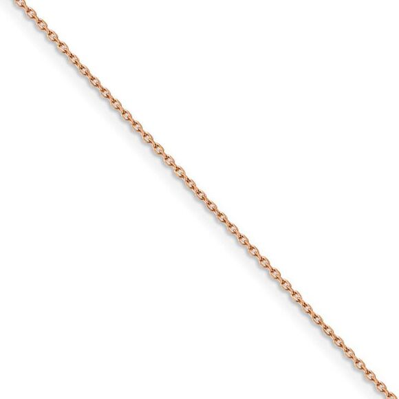 1mm, 14k Rose Gold, Solid Cable Chain Necklace, 16 Inch - Picture 1 of 8